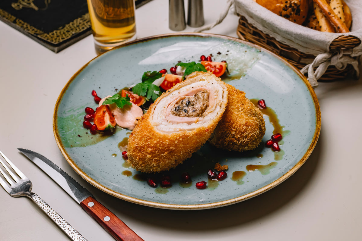 Hähnchenschnitzel mit Champignon-Creme-Füllung