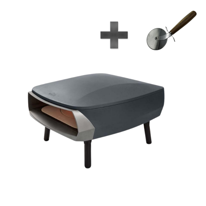 Pizzaofen ETNA ROTANTE Grey inkl. Wiegemesser