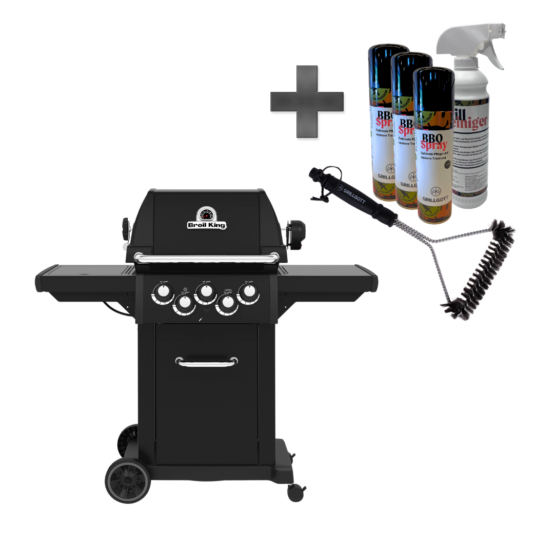 ROYAL 390 SHADOW Gasgrill inkl. Drehspieß und Reinigungsbundle