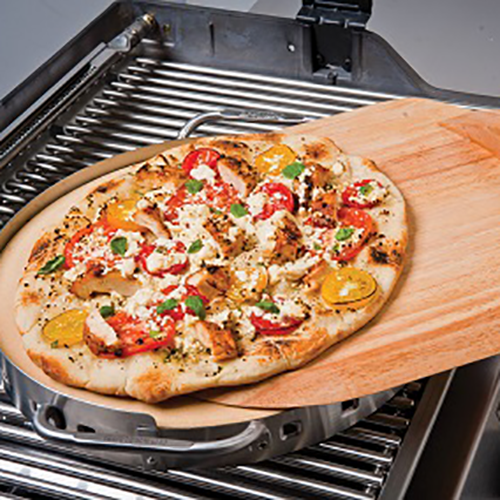 Premium Pizzastein-Set mit Gestell und Pizzaschieber