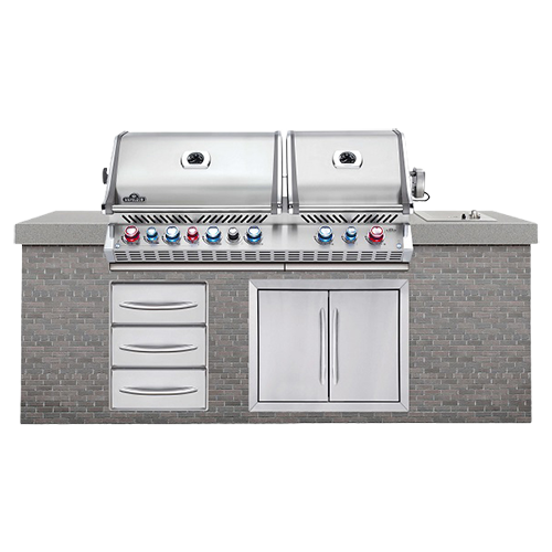 Prestige Pro 825, Edelstahl, Einbaugasgrill inkl. Drehspieß + Garraumbeleuchtung