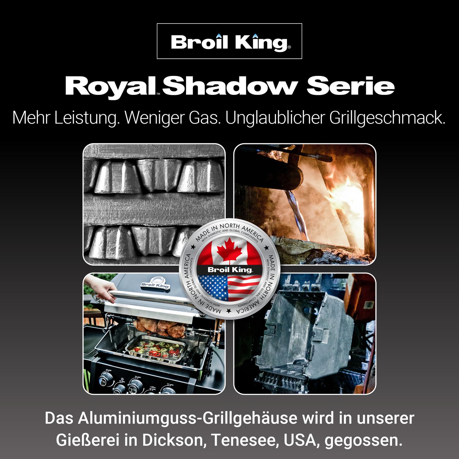 ROYAL 390 SHADOW Gasgrill inkl. Drehspieß und Reinigungsbundle