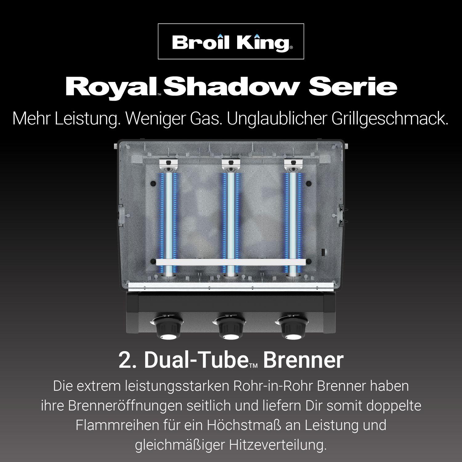 ROYAL 390 SHADOW Gasgrill inkl. Drehspieß und Reinigungsbundle