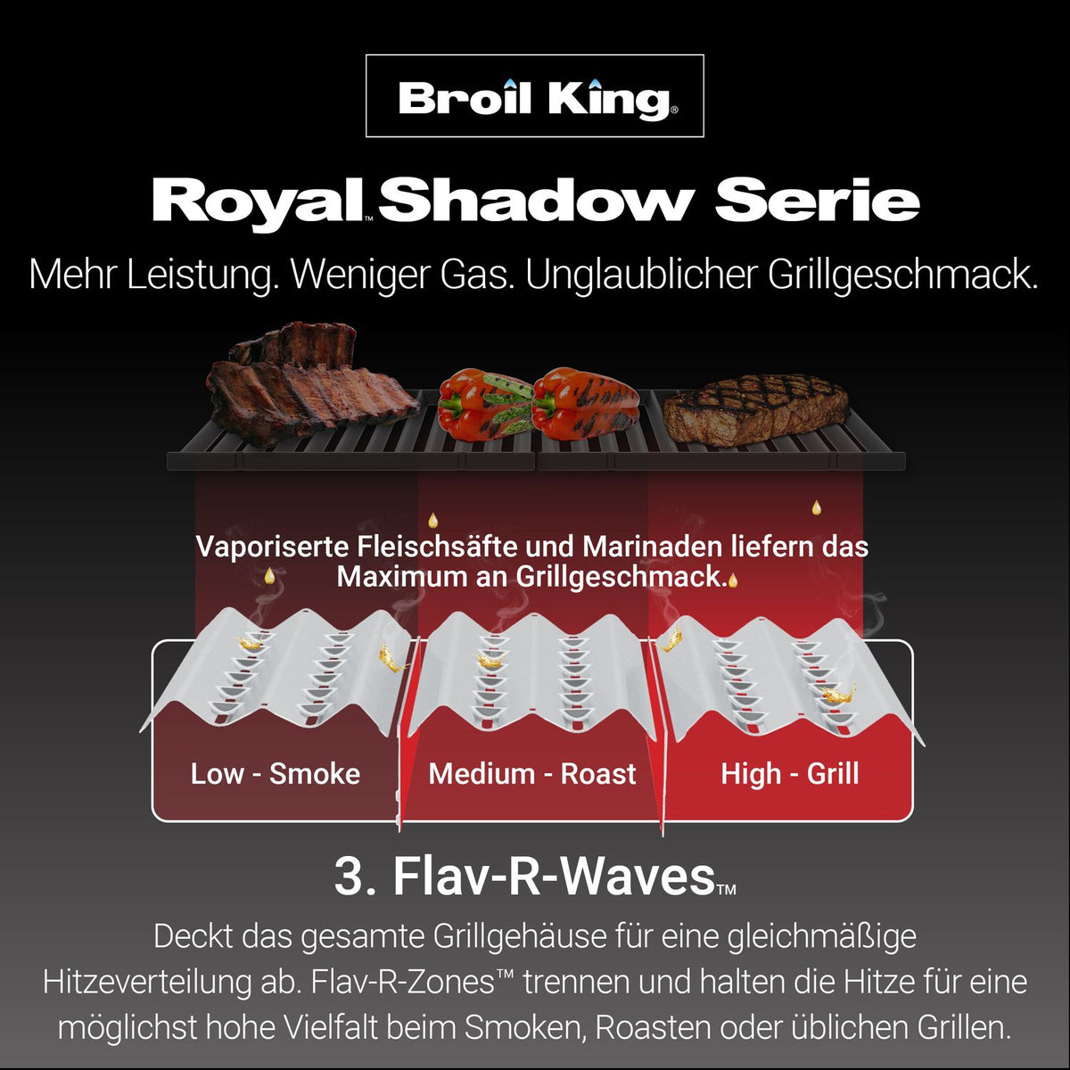 ROYAL 390 SHADOW Gasgrill inkl. Drehspieß und Reinigungsbundle