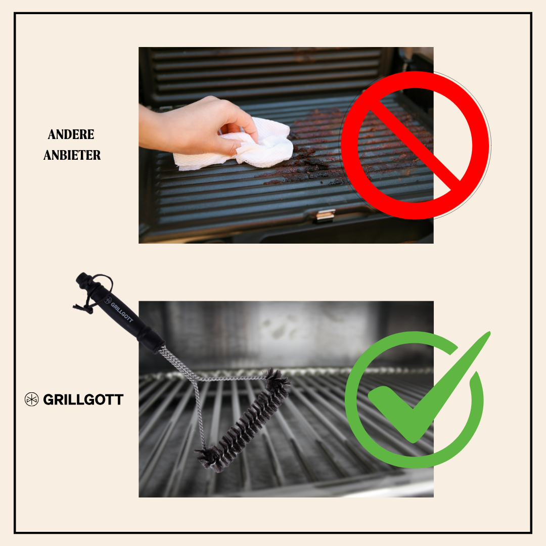 Triangelförmige Grillbürste Edelstahl (30cm)