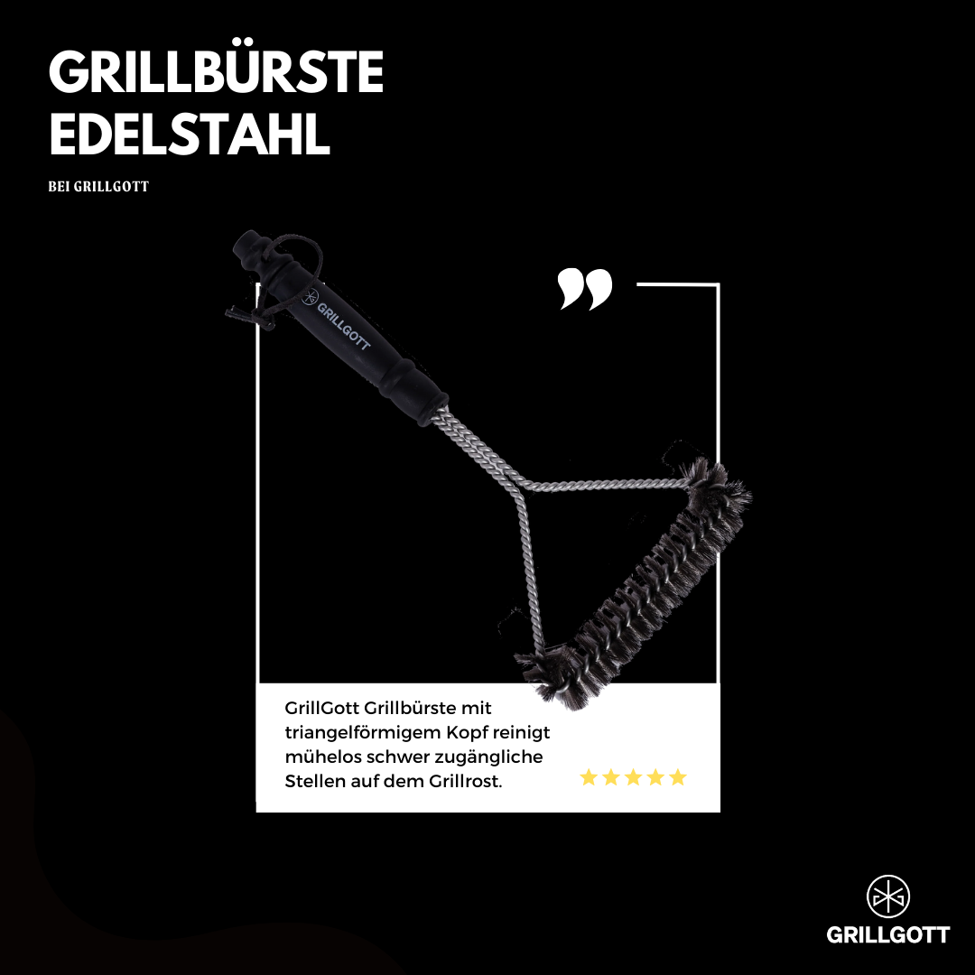 Triangelförmige Grillbürste Edelstahl (30cm)