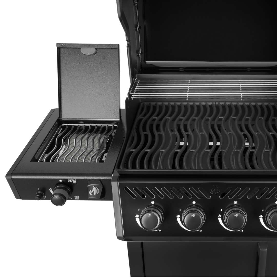 Freestyle™ PRO 425, 4 Hauptbrenner, SIZZLE ZONE™ und Tür, Schwarz
