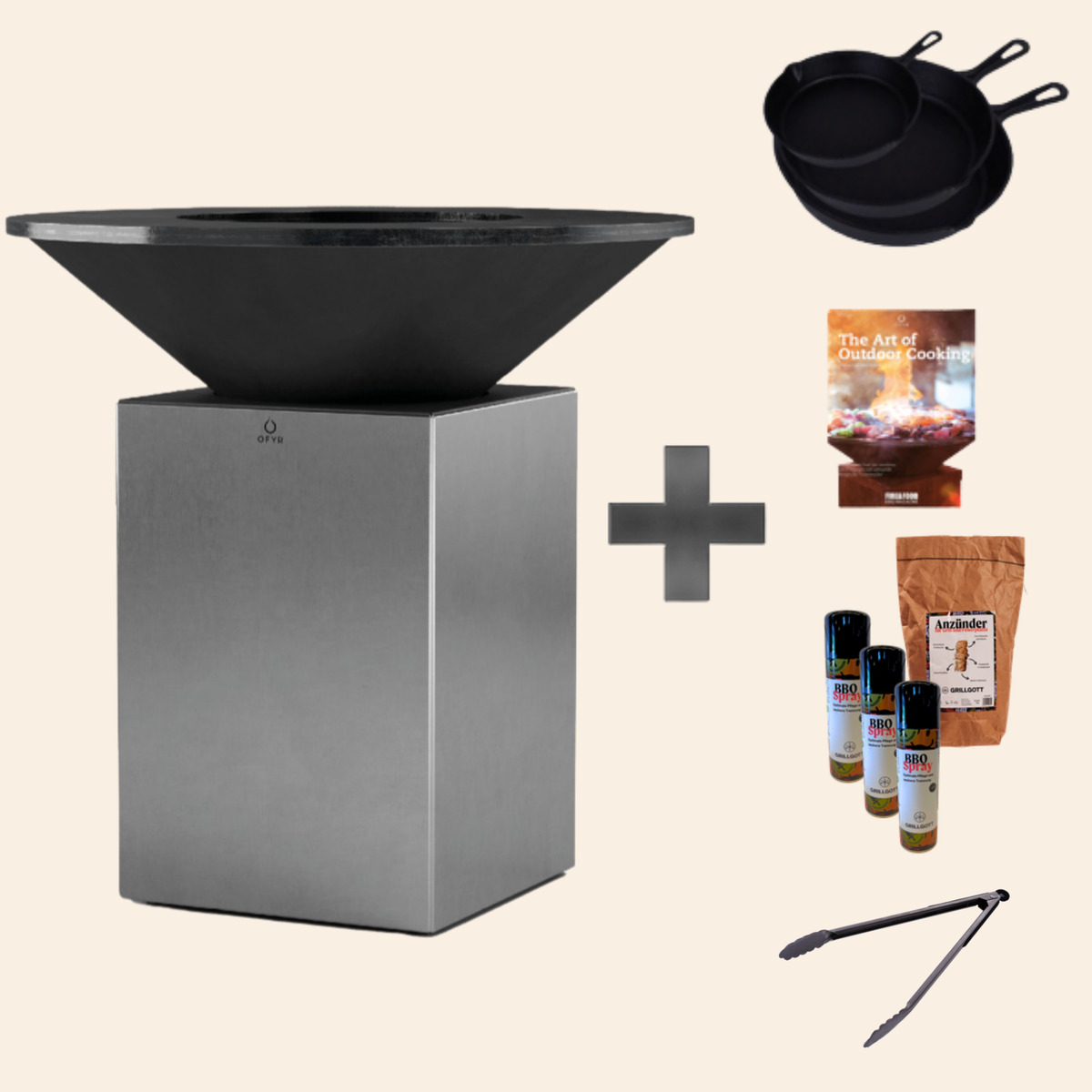 Feuerplatte Anniversary Collection 100 Brushed Stainless Steel