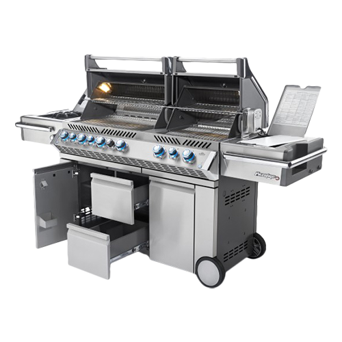 Prestige PRO 825, Edelstahl Gasgrill inkl. Drehspieß + Garraumbeleuchtung