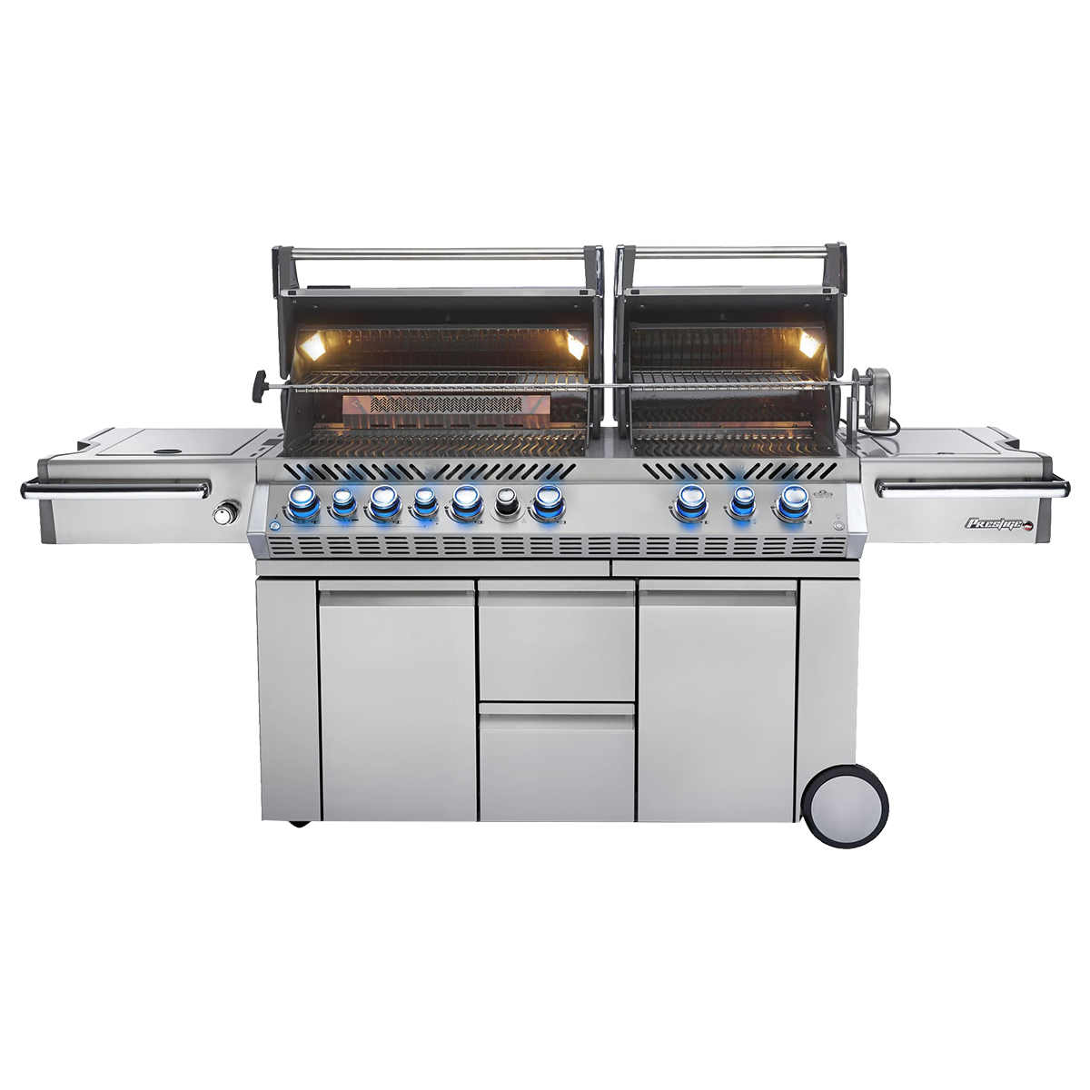 Prestige PRO 825, Edelstahl Gasgrill inkl. Drehspieß + Garraumbeleuchtung