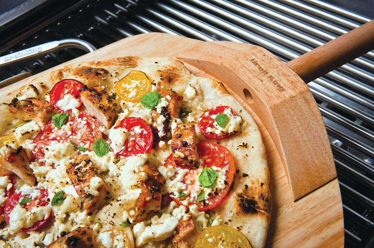 Premium Pizzastein-Set mit Gestell und Pizzaschieber