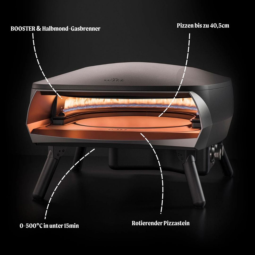 Pizzaofen ETNA ROTANTE Grey inkl. Wiegemesser