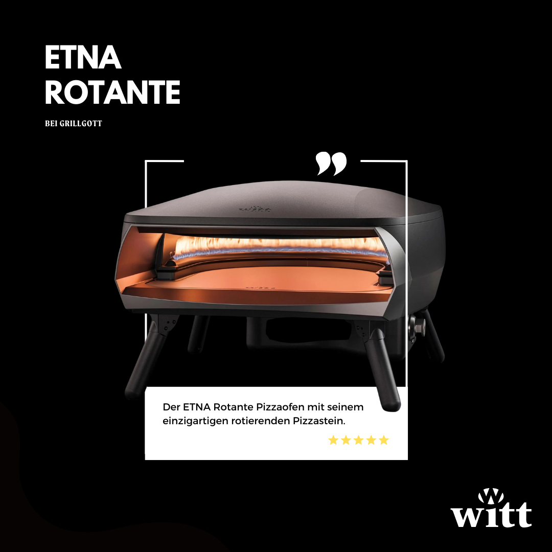 Pizzaofen ETNA ROTANTE Grey inkl. Wiegemesser