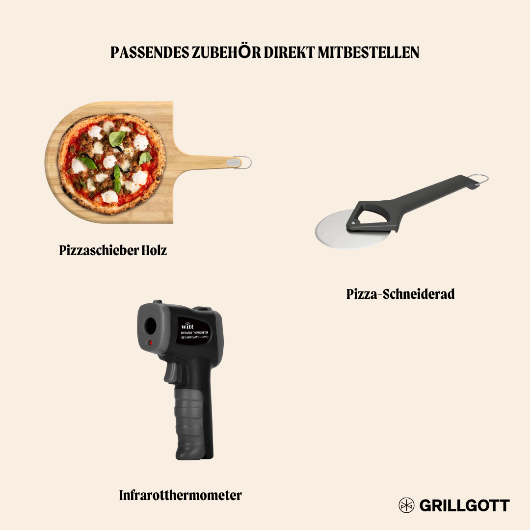 Pizzaofen ETNA ROTANTE Grey inkl. Wiegemesser